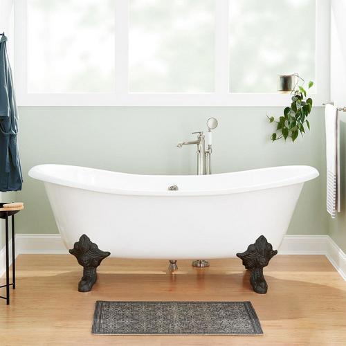 67" Lena Cast Iron Clawfoot Tub